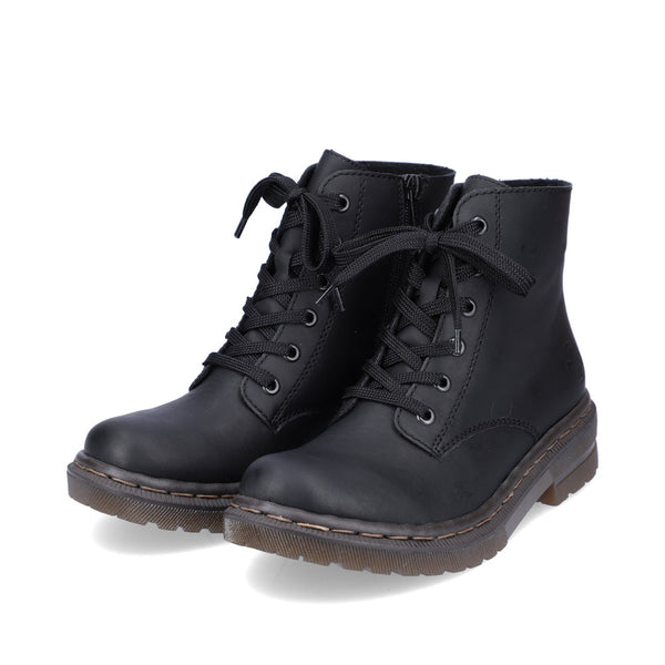 Rieker black lace up ankle boot