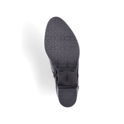 Rieker Ladies Patent Block Heel Ankle Boot