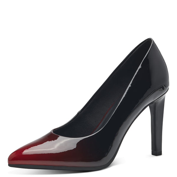 Marco Tozzi Red Ombre Patent Court Shoe