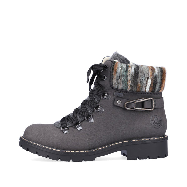 Rieker fur lined ankle boot grey