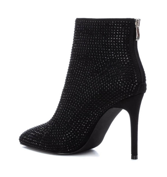 XTI Ladies Crystal Slim Heel Ankle Boot