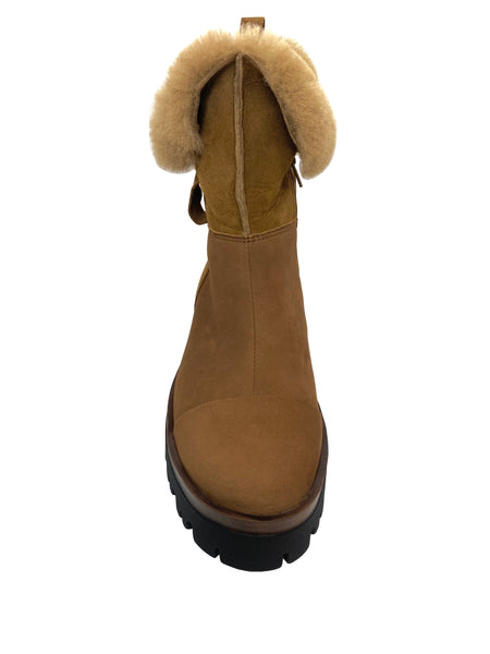 Waldlaufer Ladies Zip Side Sheep Skin Leg Ankle Boot