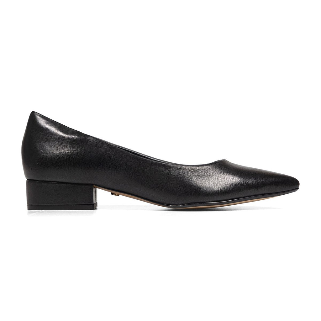 Wide Fit Black Suedette Pointed Mid Block Heel Court Shoes | New Look