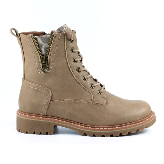 Lunar Nevada Ladies Lace Up Zip Trim Ankle Boot