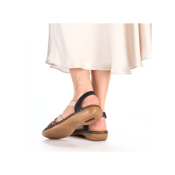 Rieker Ladies Flat Heel Multi Colour Sandal