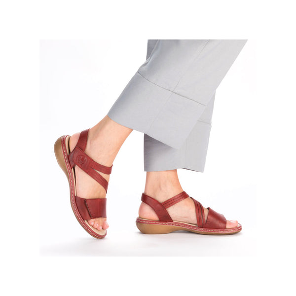 Rieker Ladies Cross Strap Velcro Sandal