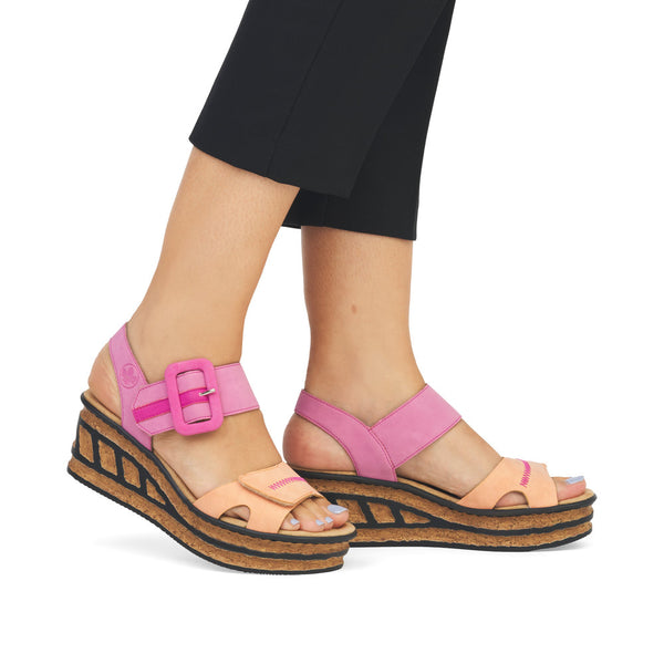 Rieker Ladies Buckle Detail Platform Sandal