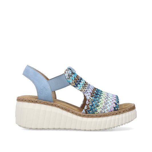 Rieker Ladies High Front Multi Coloured Sandal