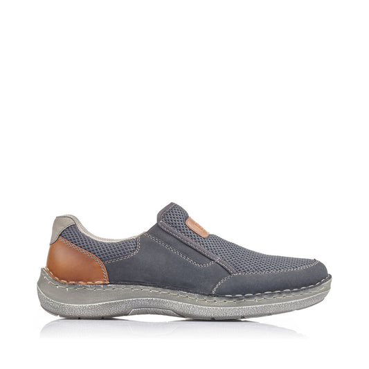 Rieker Men's Wide Fit Nubuck Slip On Shoe