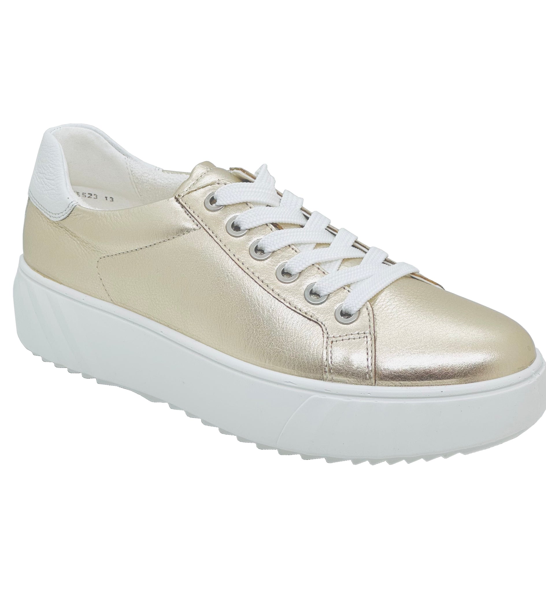 ARA Monaco Sneakers voor dames, wit, hartjes, 42 EU breed, Witte harten, 42 EU Breed