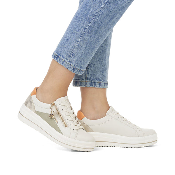 Remonte Ladies Zip Side Flatform Lace Sneaker