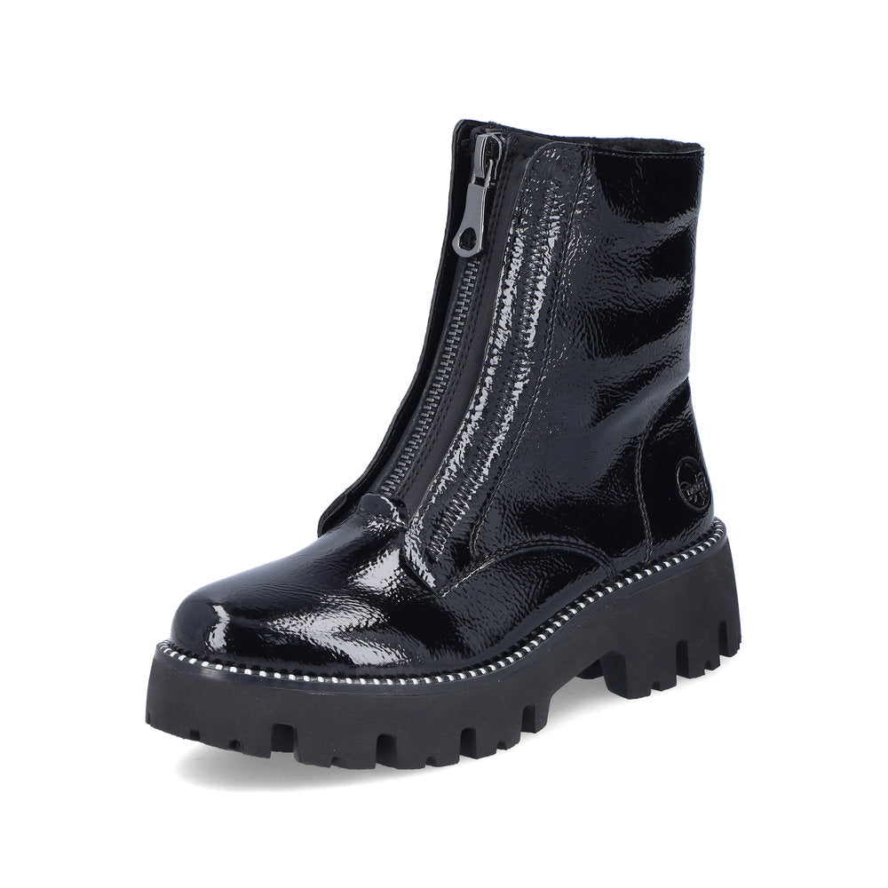 Rieker Ladies Zip Front Patent Ankle Boot – Hobson Shoes