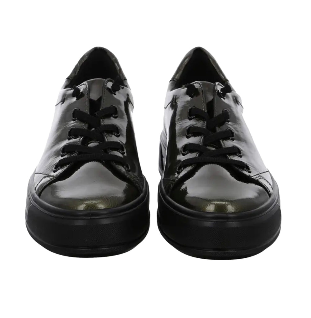 Ara Canberra Ladies Bungee Lace Patent Sneaker Hobson Shoes