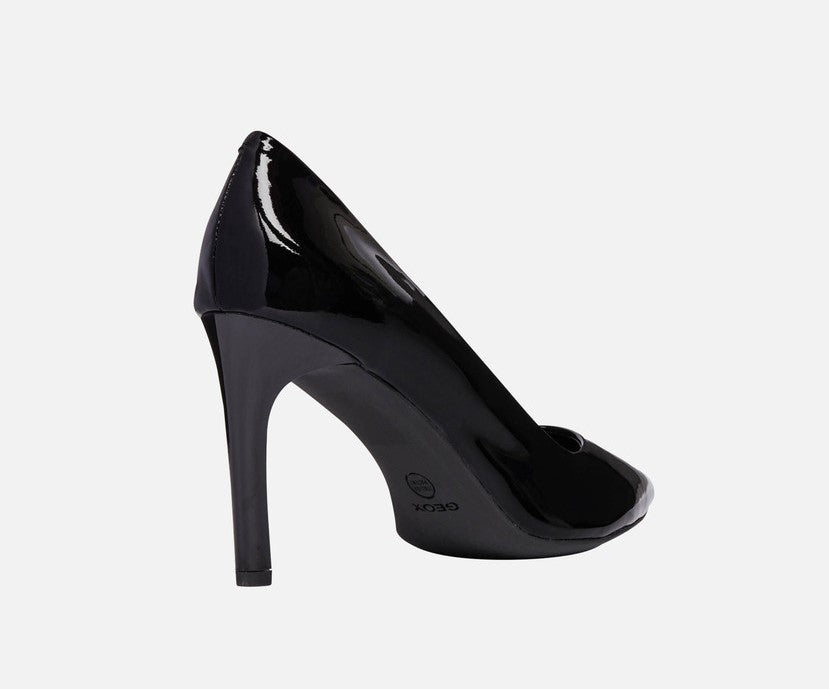 Geox Faviola Ladies Slim Heel Patent Court Shoe