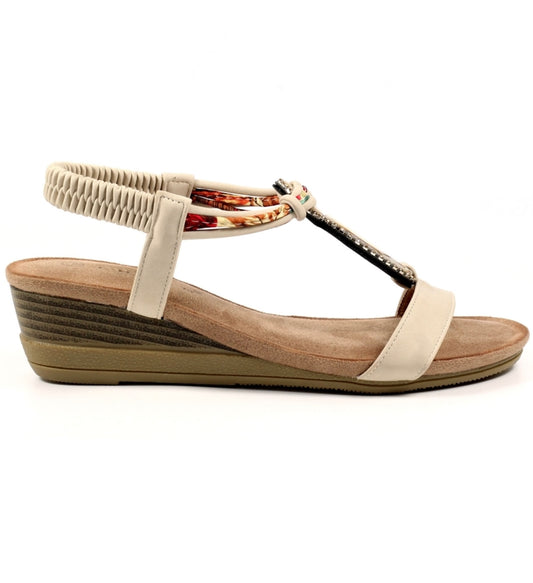 Lunar Genoa Ladies Low Wedge Sandal