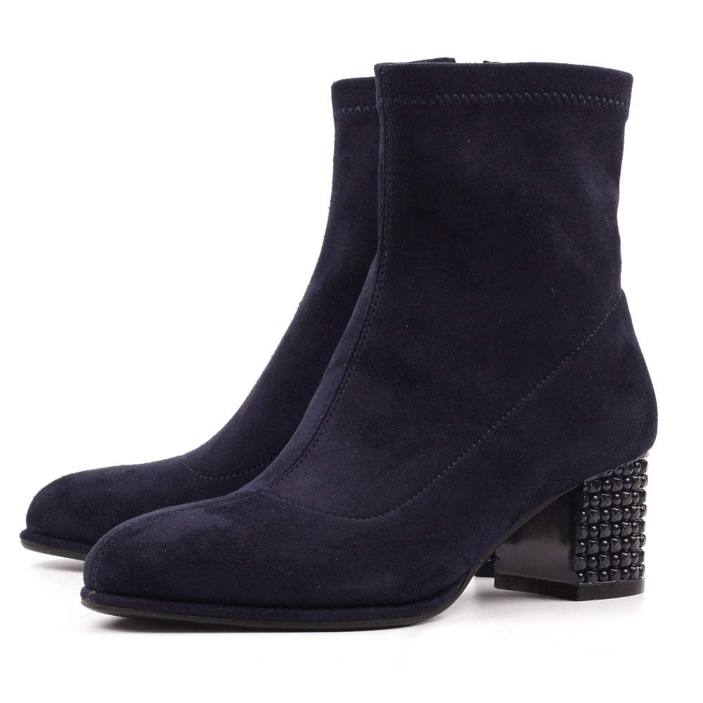 Lunar Sage ladies Block Heel Microfibre Ankle Boot