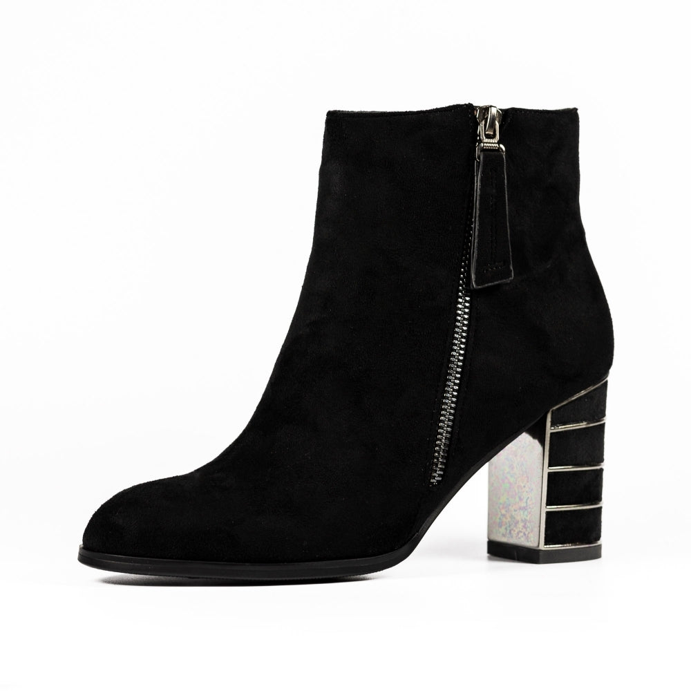Lunar Switch Ladies Feature Heel Microfibre Ankle Boot