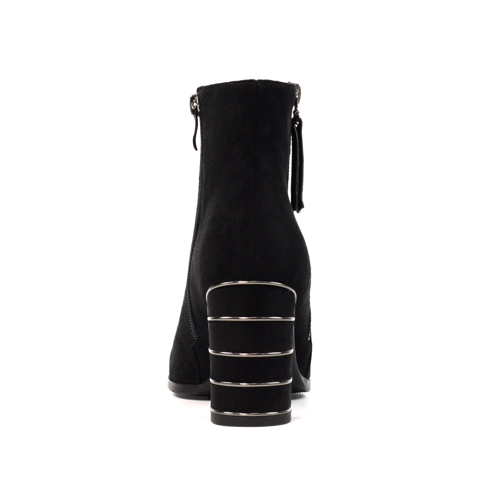 Lunar Switch Ladies Feature Heel Microfibre Ankle Boot