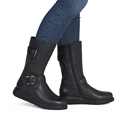 Remonte Ladies Buckle Side Biker Style Boot