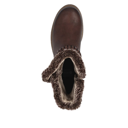 Remonte Ladies Fur Trim Side Zip Ankle Boot