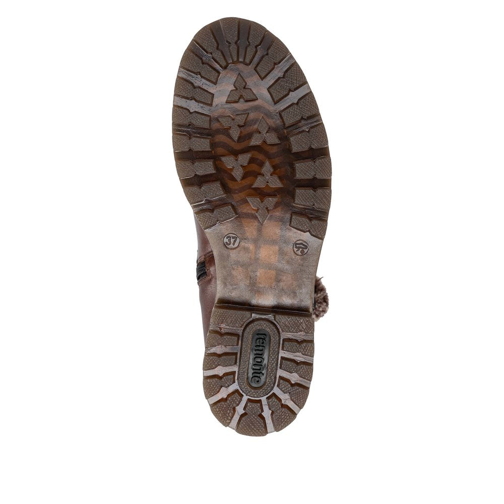 Remonte Ladies Fur Trim Side Zip Ankle Boot