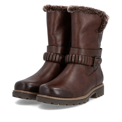 Remonte Ladies Fur Trim Side Zip Ankle Boot