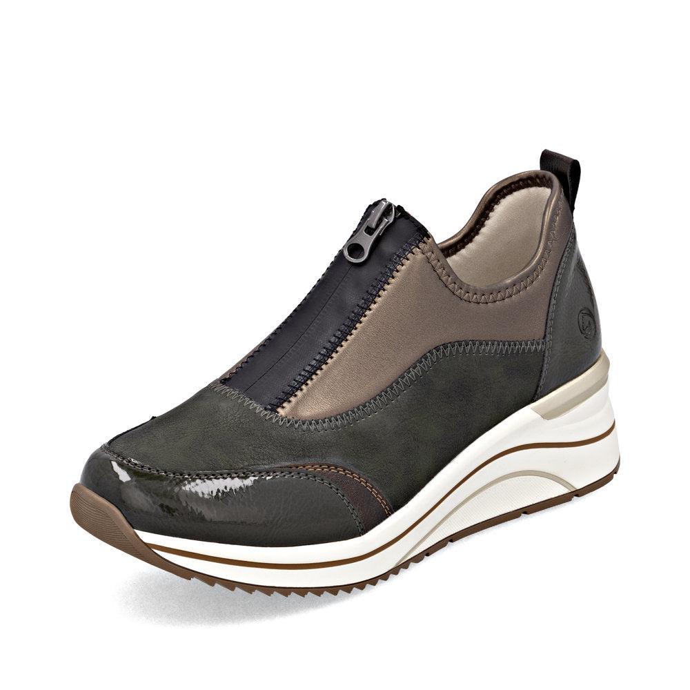 Remonte Ladies Zip Front Wedge Heel Sneaker