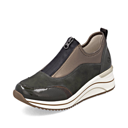 Remonte Ladies Zip Front Wedge Heel Sneaker