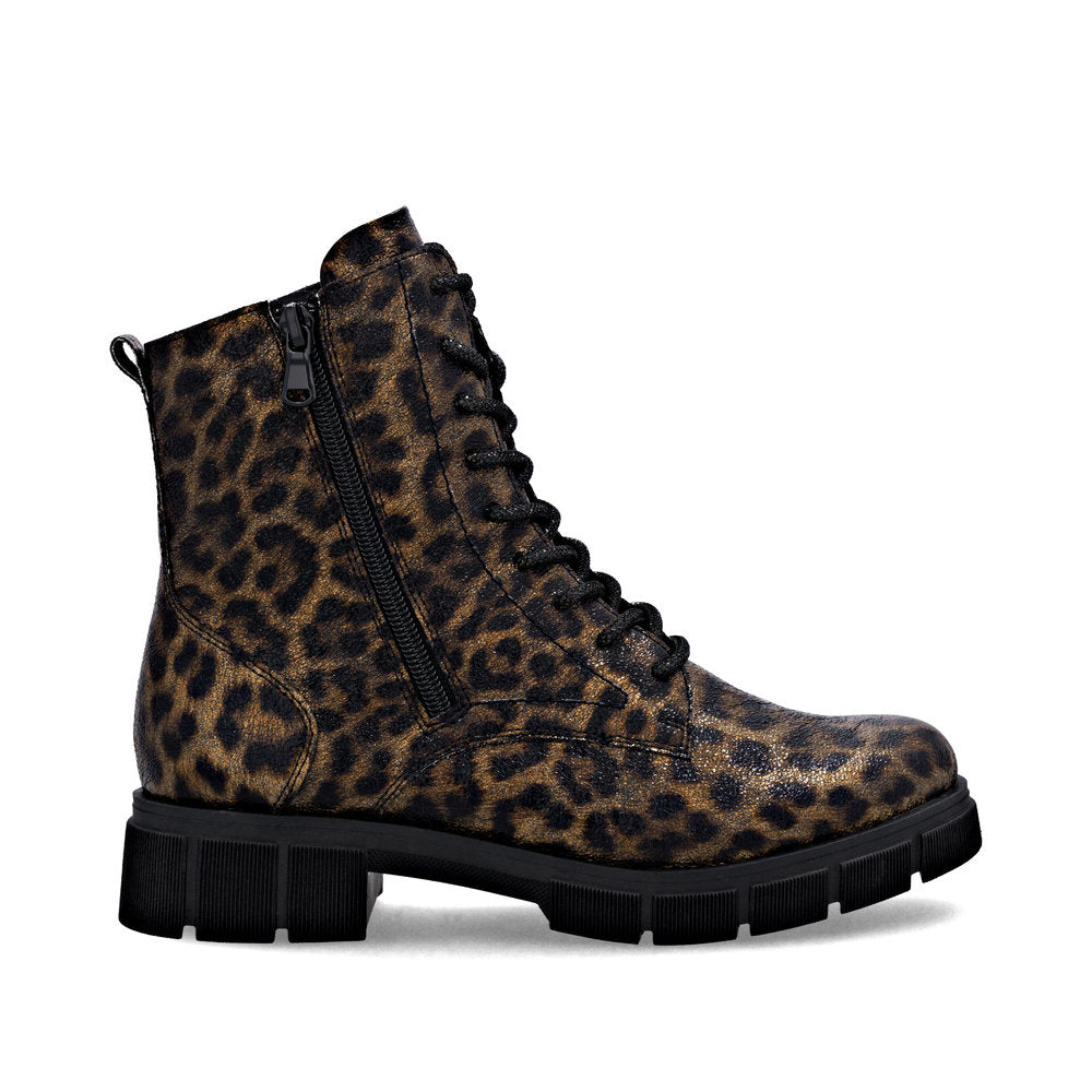 Remonte Ladies Leopard Print Chunky Sole Ankle boot
