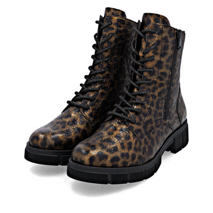Remonte Ladies Leopard Print Chunky Sole Ankle boot