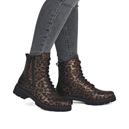Remonte Ladies Leopard Print Chunky Sole Ankle boot