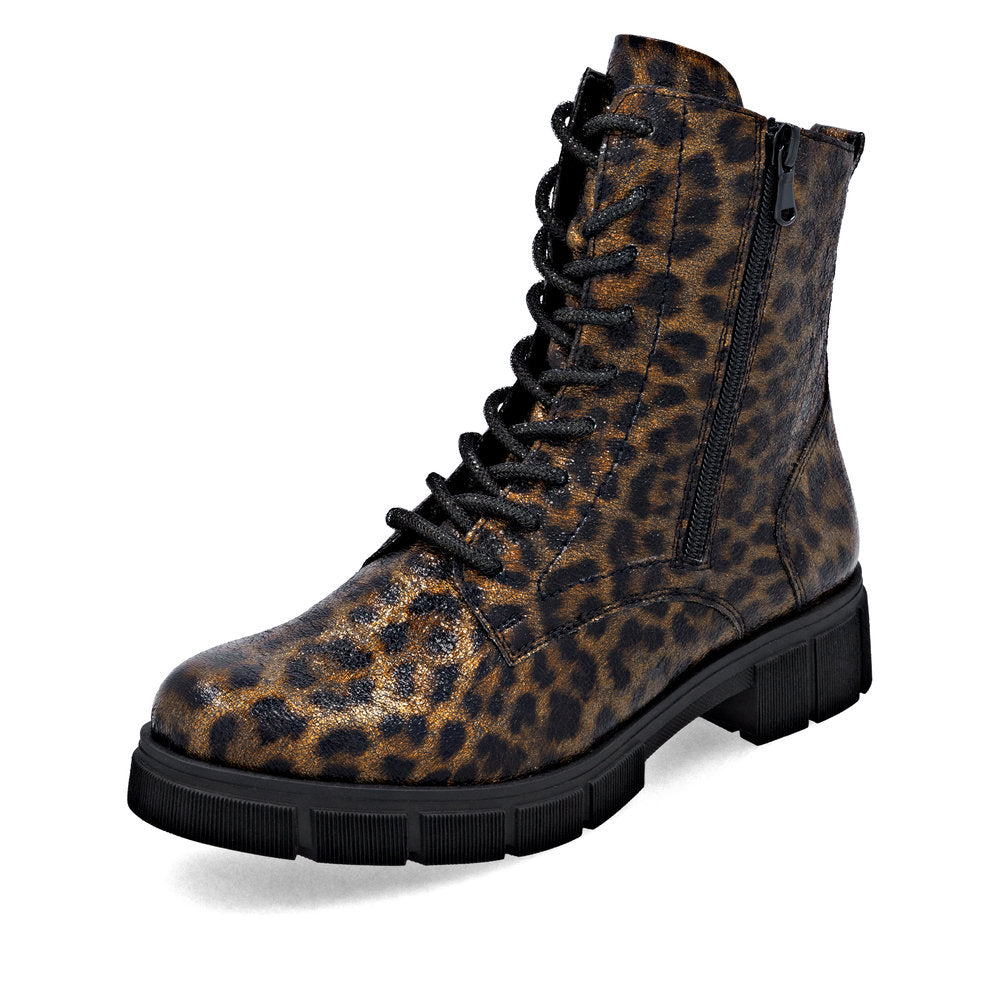 Remonte Ladies Leopard Print Chunky Sole Ankle boot