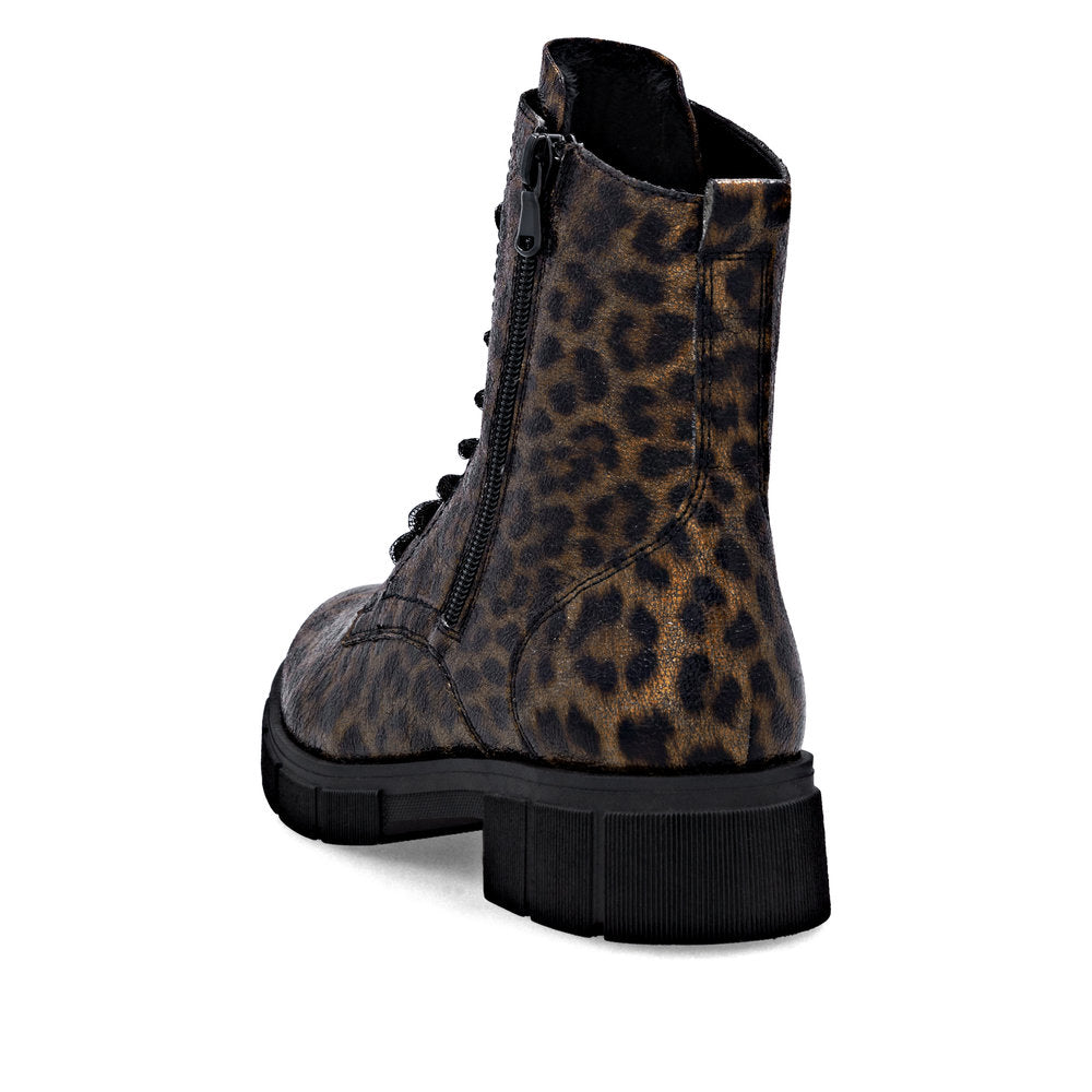 Remonte Ladies Leopard Print Chunky Sole Ankle boot