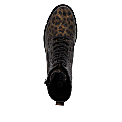 Remonte Ladies Leopard Print Chunky Sole Ankle boot