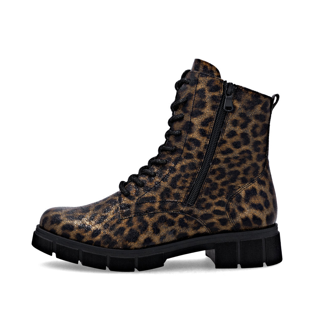 Remonte Ladies Leopard Print Chunky Sole Ankle boot
