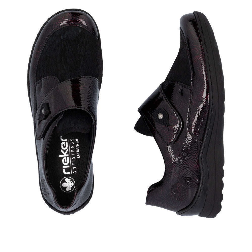 Rieker Ladies Stretch Front Velcro Shoe