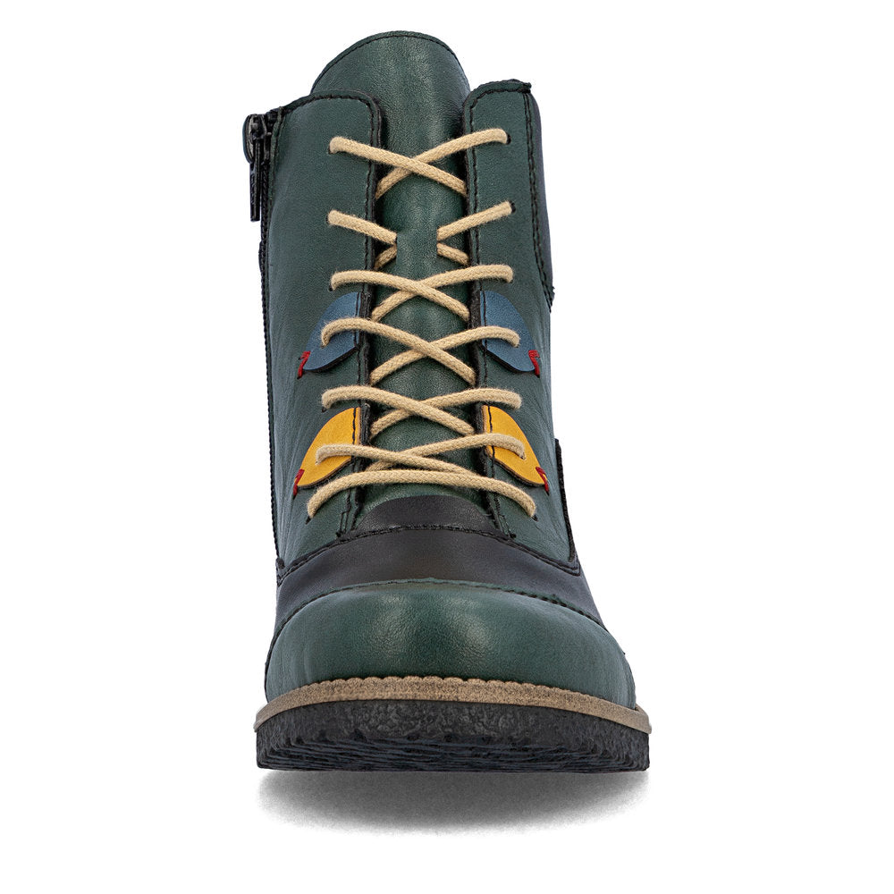 Rieker Ladies Two Tone Lace Up Ankle Boot