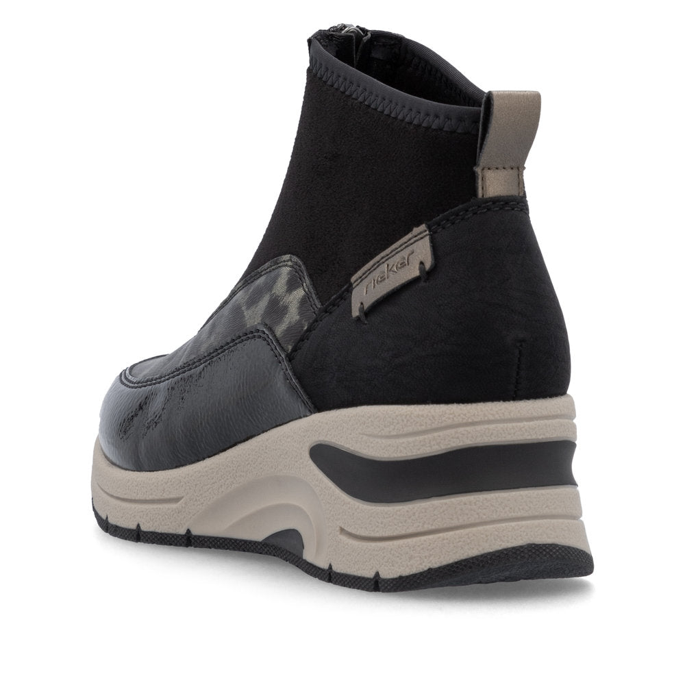 Rieker Ladies Trend Zip Front Sneaker Boot