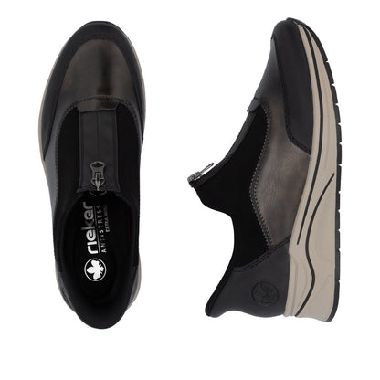 Rieker Ladies Zip Front Wedge Sneaker