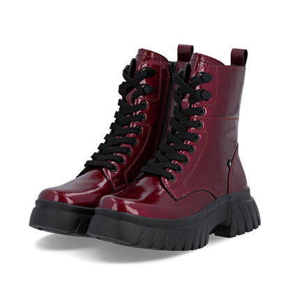 Rieker Ladies Lace Up Chunky Ankle Boot