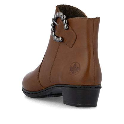 Rieker Ladies Buckle Trim Low Heel Ankle Boot