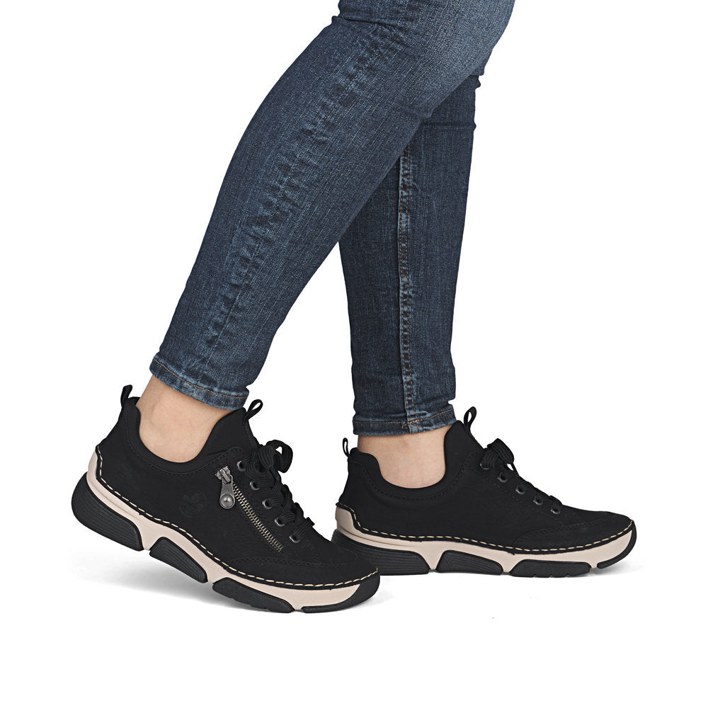 Rieker Ladies Zip and Lace Up Sneaker