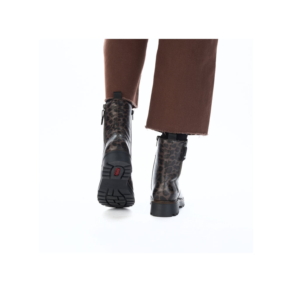 Rieker Ladies Lace Up Chunky Boot