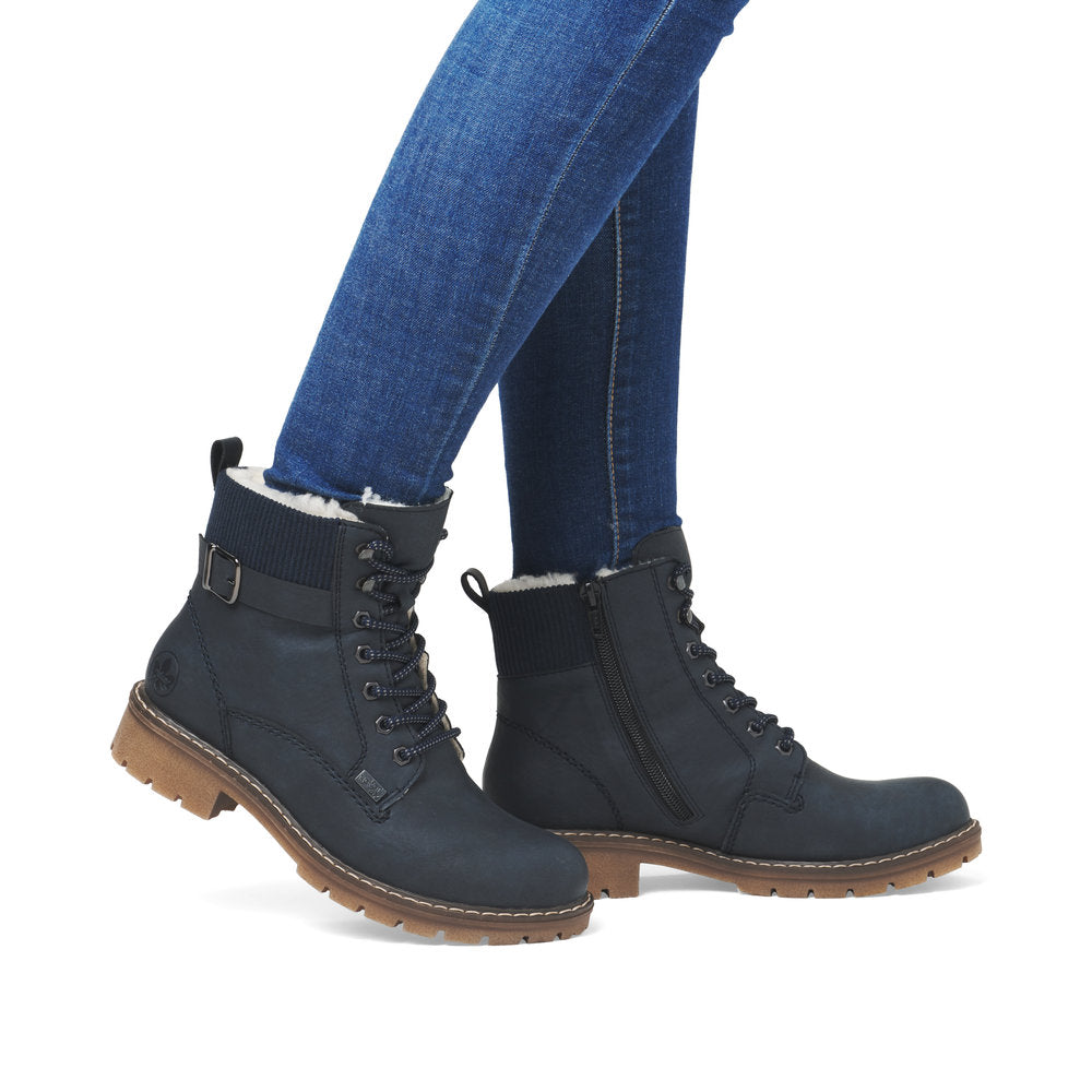 Rieker Ladies Fleece Lined Lace Up Ankle Boot