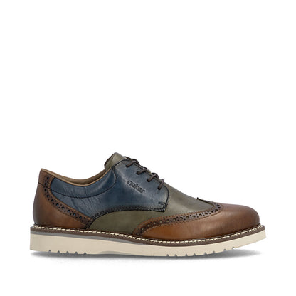Rieker Mens Multi Colour Contrast Sole Brogue