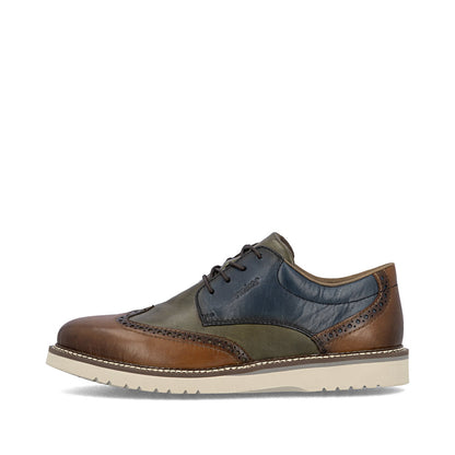Rieker Mens Multi Colour Contrast Sole Brogue