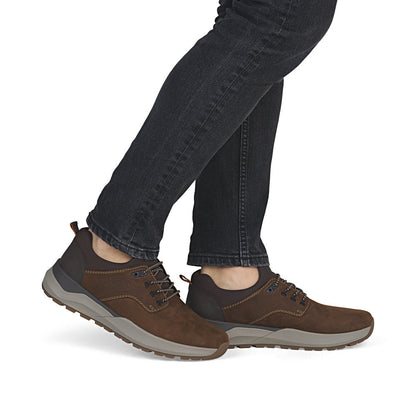 Rieker Mens Bungee Lace Nubuck Sneaker