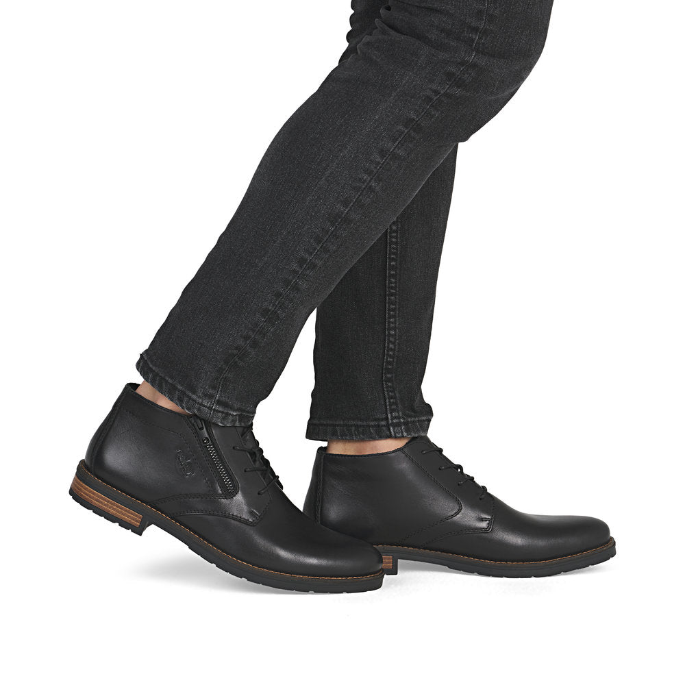 Rieker Mens Zip Side Lace Up Chukka Boot