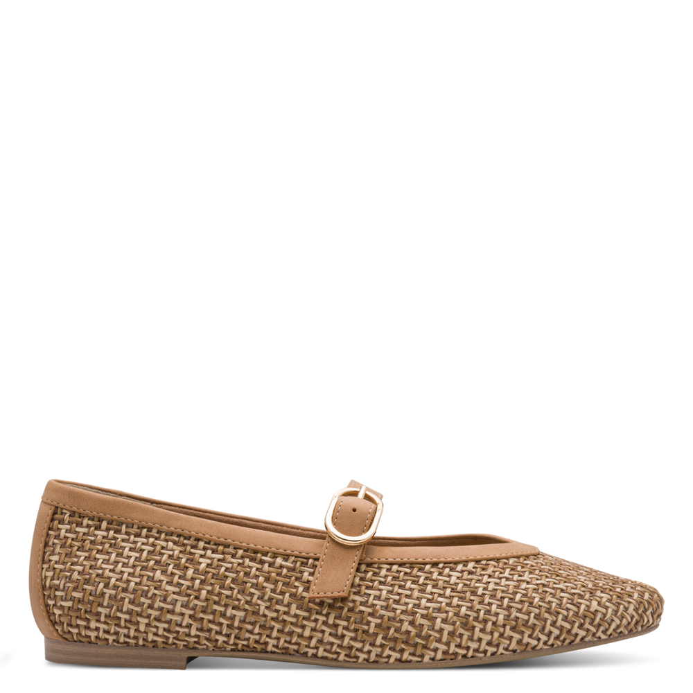 Marco Tozzi Raffia Mary Jane Flat Pump