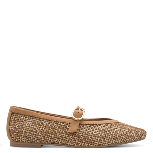 Marco Tozzi Raffia Mary Jane Flat Pump